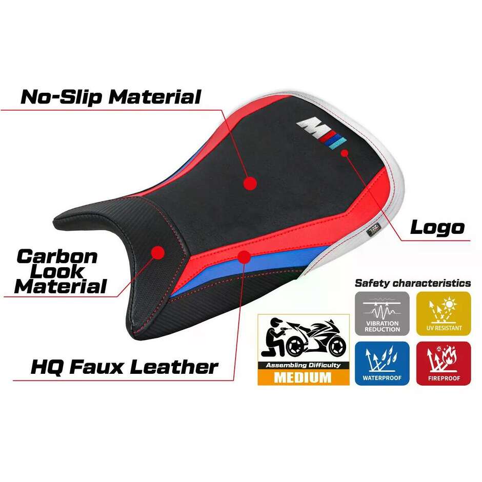 TPZ Italia Seat Cover Specific for BMW M 1000 RR 2021 - 2022 Model Jena Ultragrip