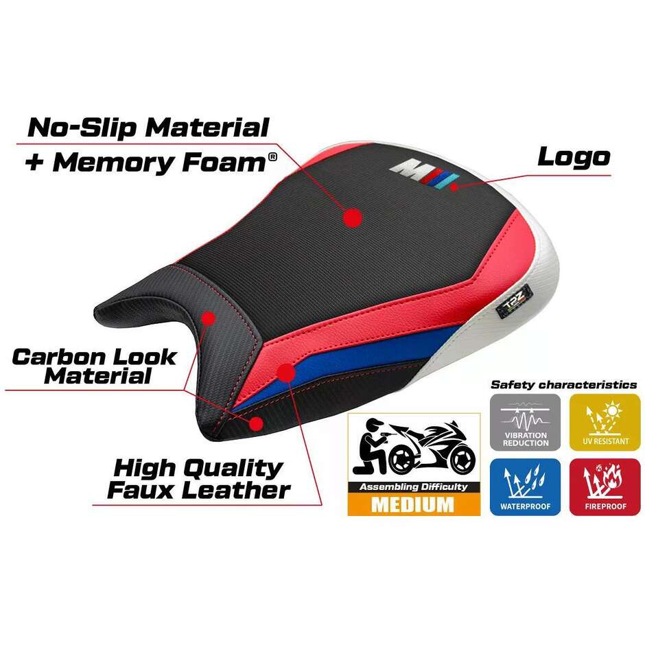 TPZ Italia Seat Cover Specific for BMW M 1000 RR 2023-2025 Model Melk Comfort System