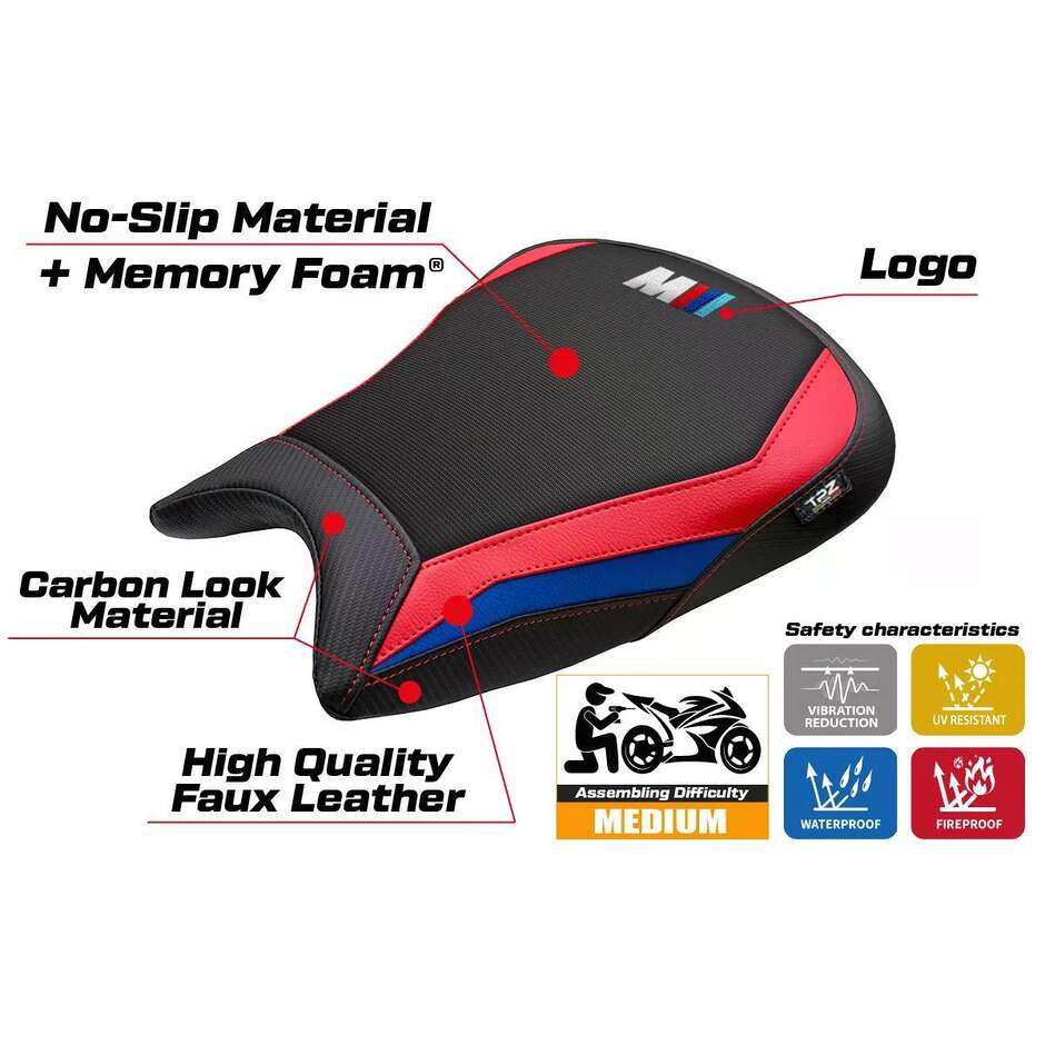 TPZ Italia Seat Cover Specific for BMW M 1000 RR 2023-2025 Model Melk Comfort System