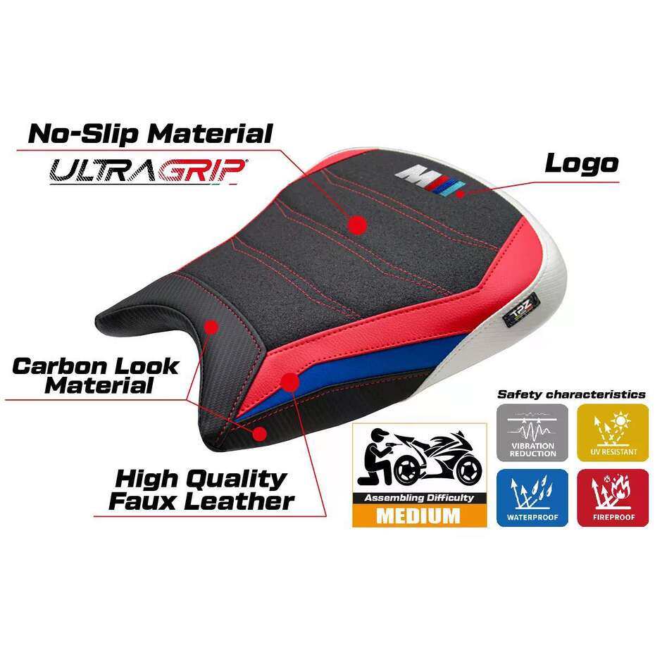 TPZ Italia Seat Cover Specific for BMW M 1000 RR 2023-2025 Model Melk Ultragrip
