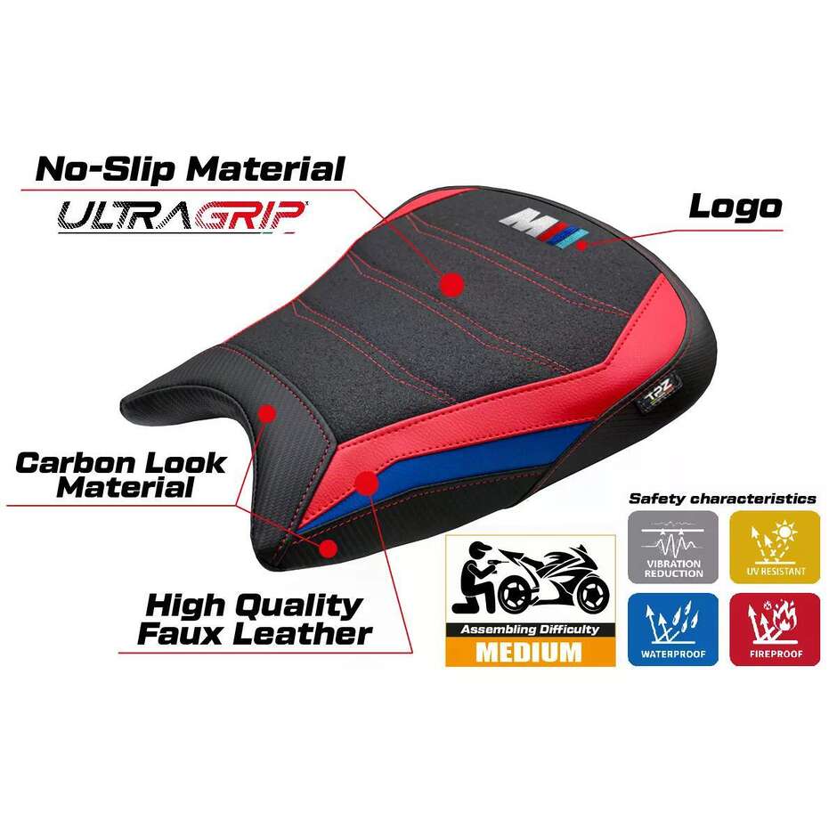 TPZ Italia Seat Cover Specific for BMW M 1000 RR 2023-2025 Model Melk Ultragrip