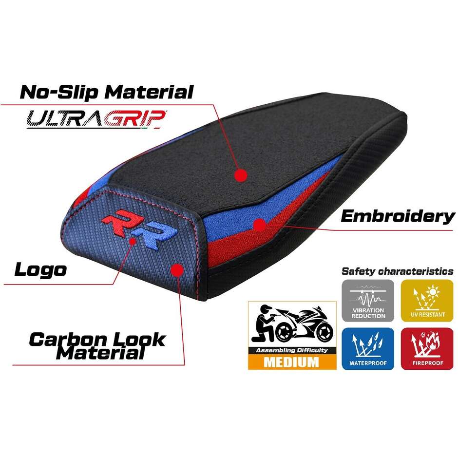 TPZ Italia Seat Cover Specific for BMW M 1000 RR 2023-2025 Model Riesa Ultragrip