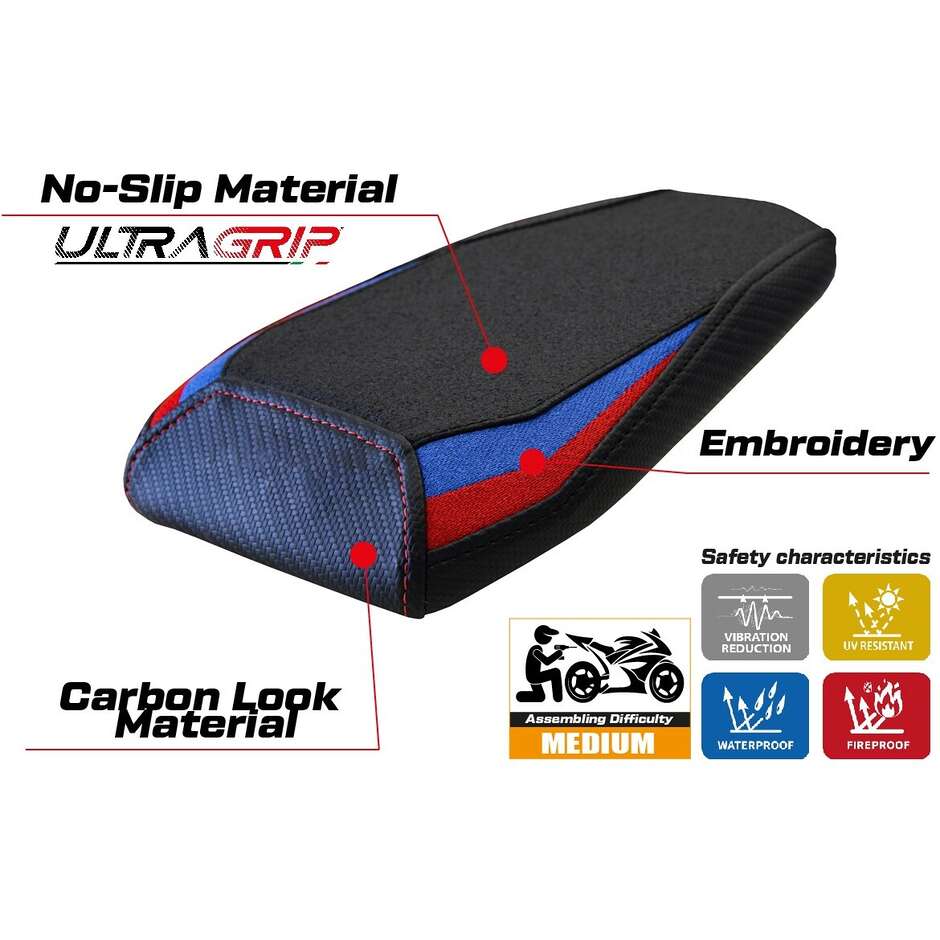 TPZ Italia Seat Cover Specific for BMW M 1000 RR 2023-2025 Model Riesa Ultragrip