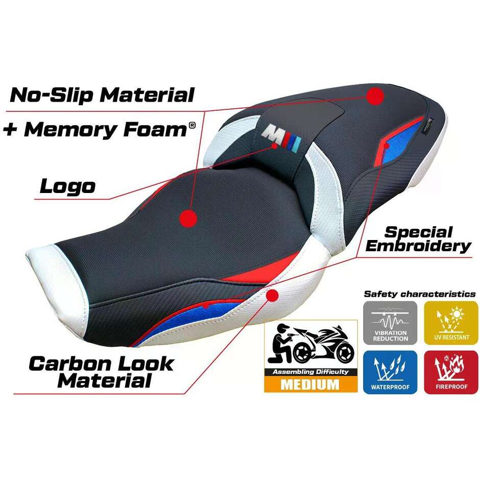 TPZ Italia Seat Cover Specific for BMW M 1000 XR 2024-2025 Model Graz Comfort System