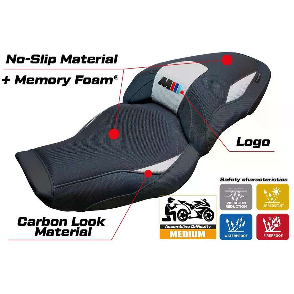 TPZ Italia Seat Cover Specific for BMW M 1000 XR 2024-2025 Model Graz Comfort System