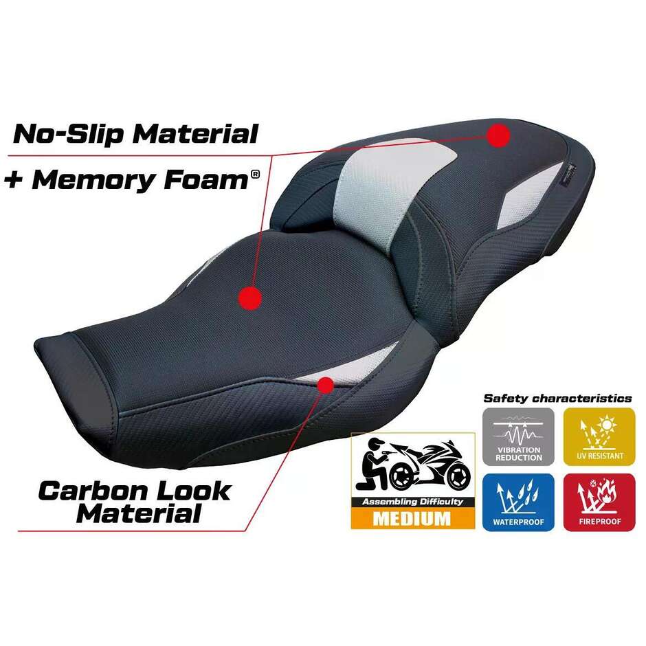 TPZ Italia Seat Cover Specific for BMW M 1000 XR 2024-2025 Model Graz Comfort System