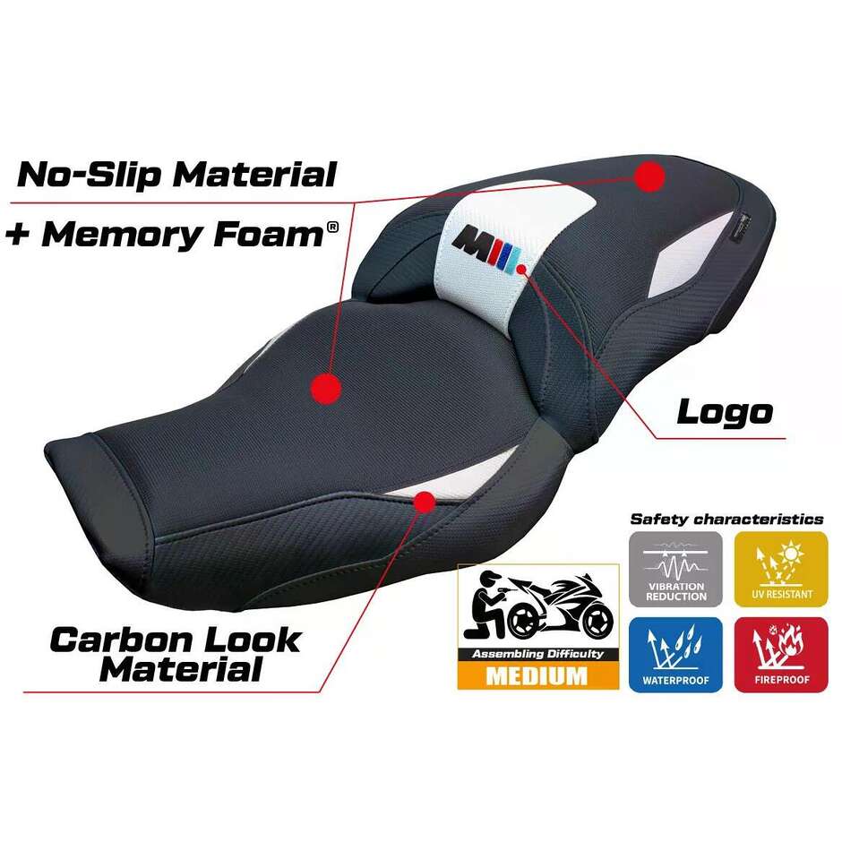 TPZ Italia Seat Cover Specific for BMW M 1000 XR 2024-2025 Model Graz Comfort System