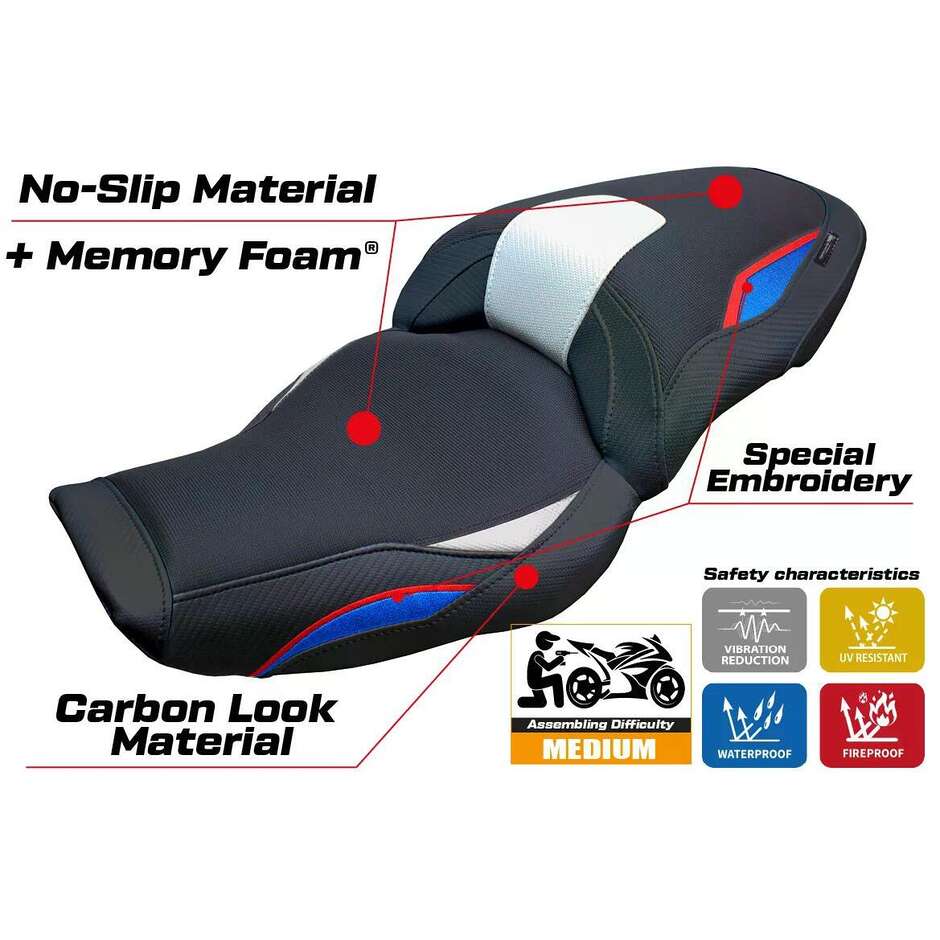 TPZ Italia Seat Cover Specific for BMW M 1000 XR 2024-2025 Model Graz Comfort System