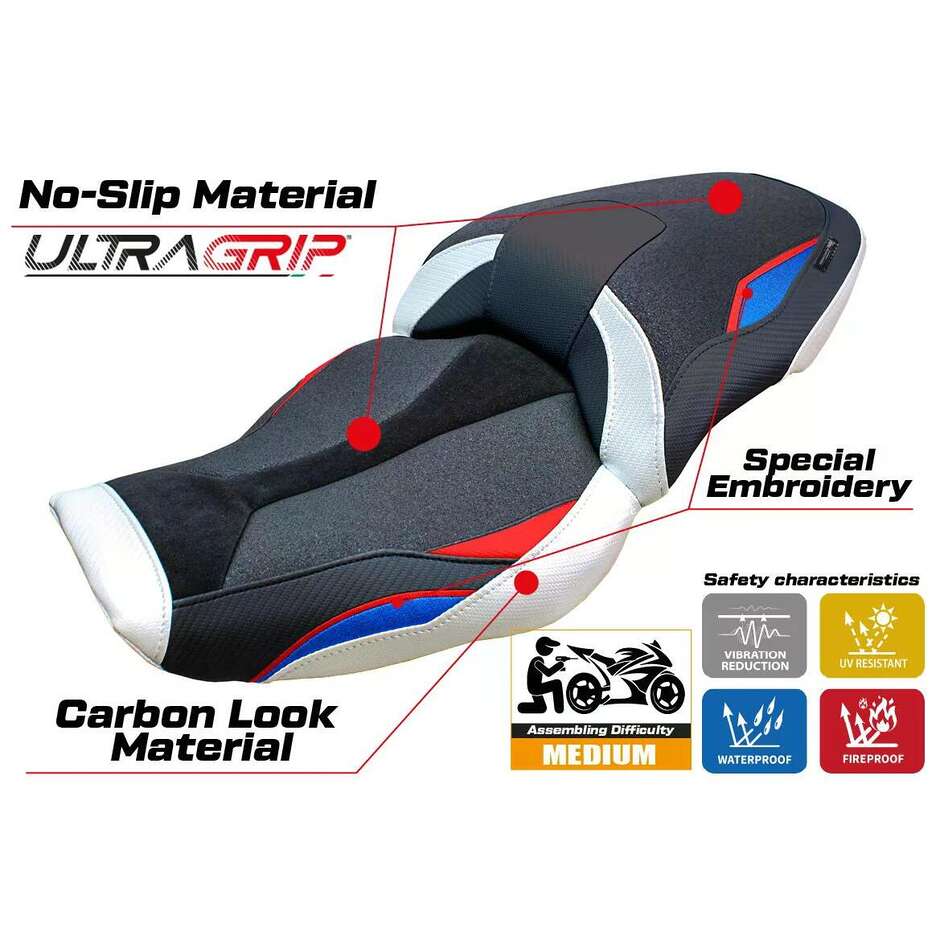 TPZ Italia Seat Cover Specific for BMW M 1000 XR 2024-2025 Model Graz Ultragrip