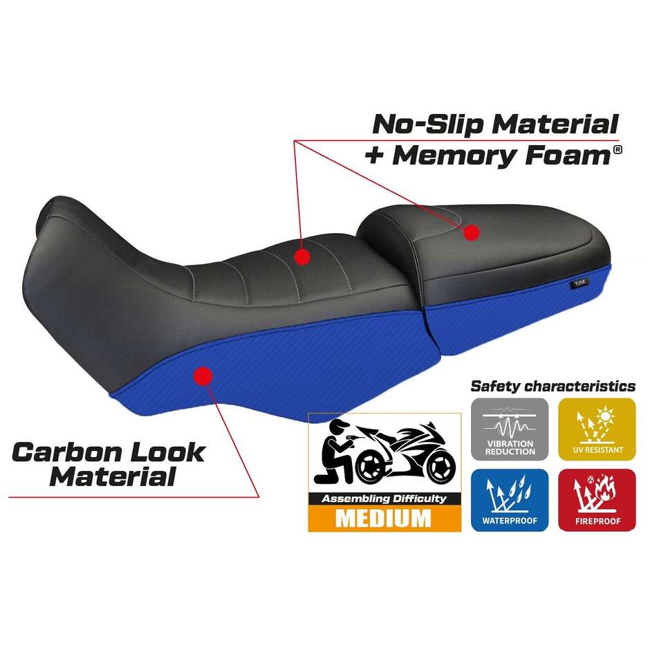 TPZ Italia Seat Cover Specific for BMW R 1100/1150 GS 1994 - 2003 Model Firenze Carbon Color Comfort System