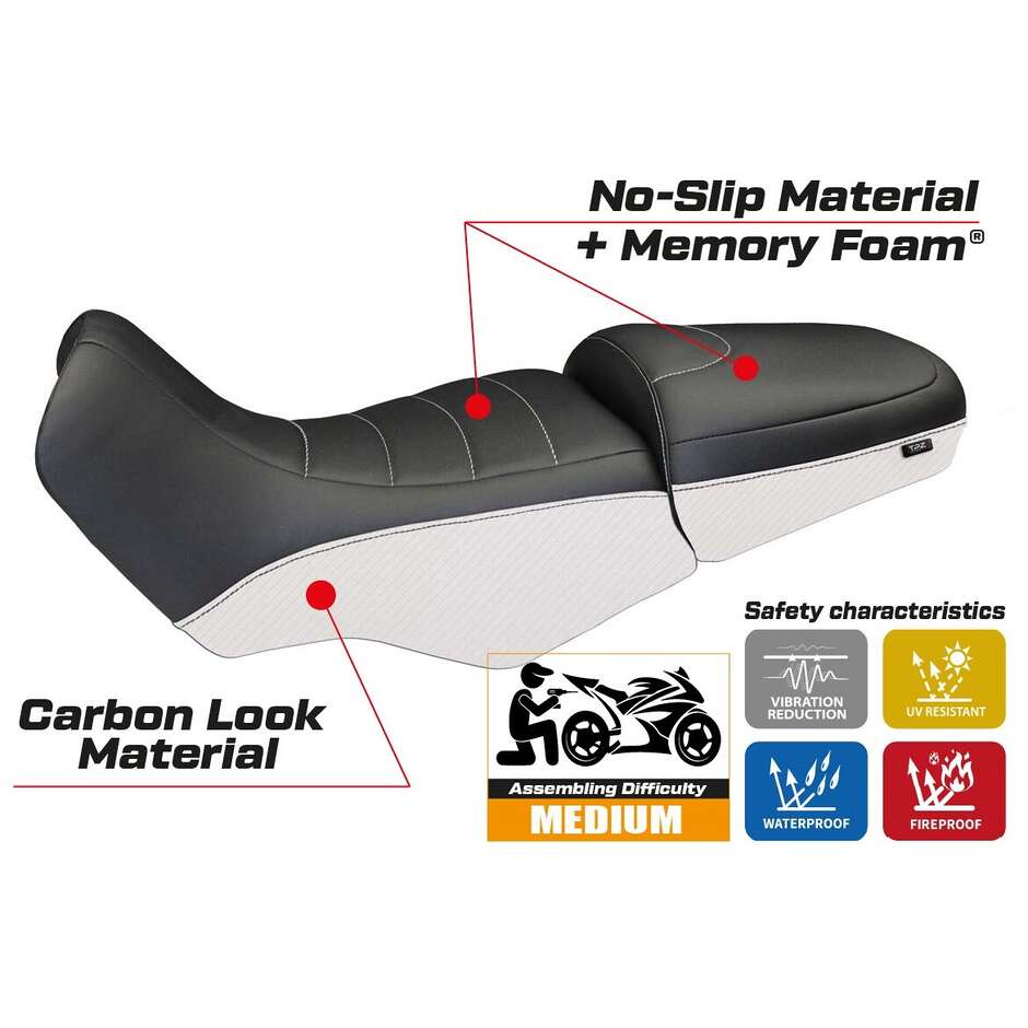 TPZ Italia Seat Cover Specific for BMW R 1100/1150 GS 1994 - 2003 Model Firenze Carbon Color Comfort System
