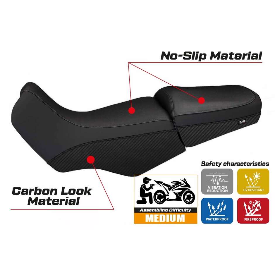 TPZ Italia Seat Cover Specific for BMW R 1100/1150 GS 1994 - 2003 Model Livorno Carbon Color