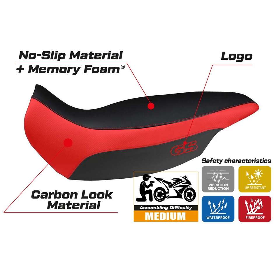 TPZ Italia Seat Cover Specific for BMW R 1150 GS Adventure 2002 - 2006 Model Giarre Comfort System