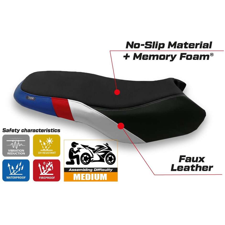 TPZ Italia Seat Cover Specific for BMW R 1200/1250 GS Rallye 2017 - 2024 Model Favria Comfort System