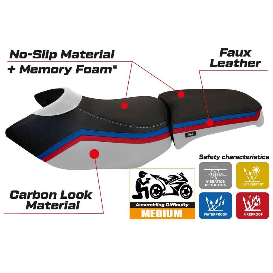 TPZ Italia Seat Cover Specific for BMW R 1200 GS Adventure 2006 - 2012 Model Ionia 1 Comfort System
