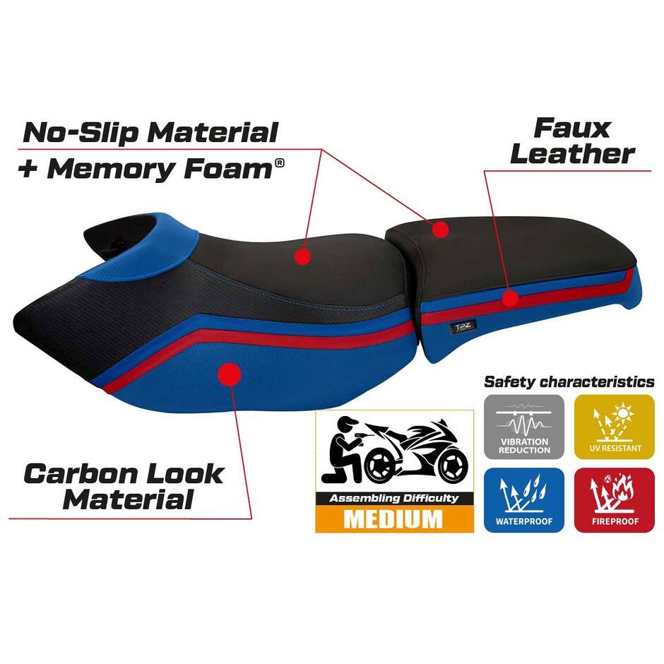 TPZ Italia Seat Cover Specific for BMW R 1200 GS Adventure 2006 - 2012 Model Ionia 1 Comfort System