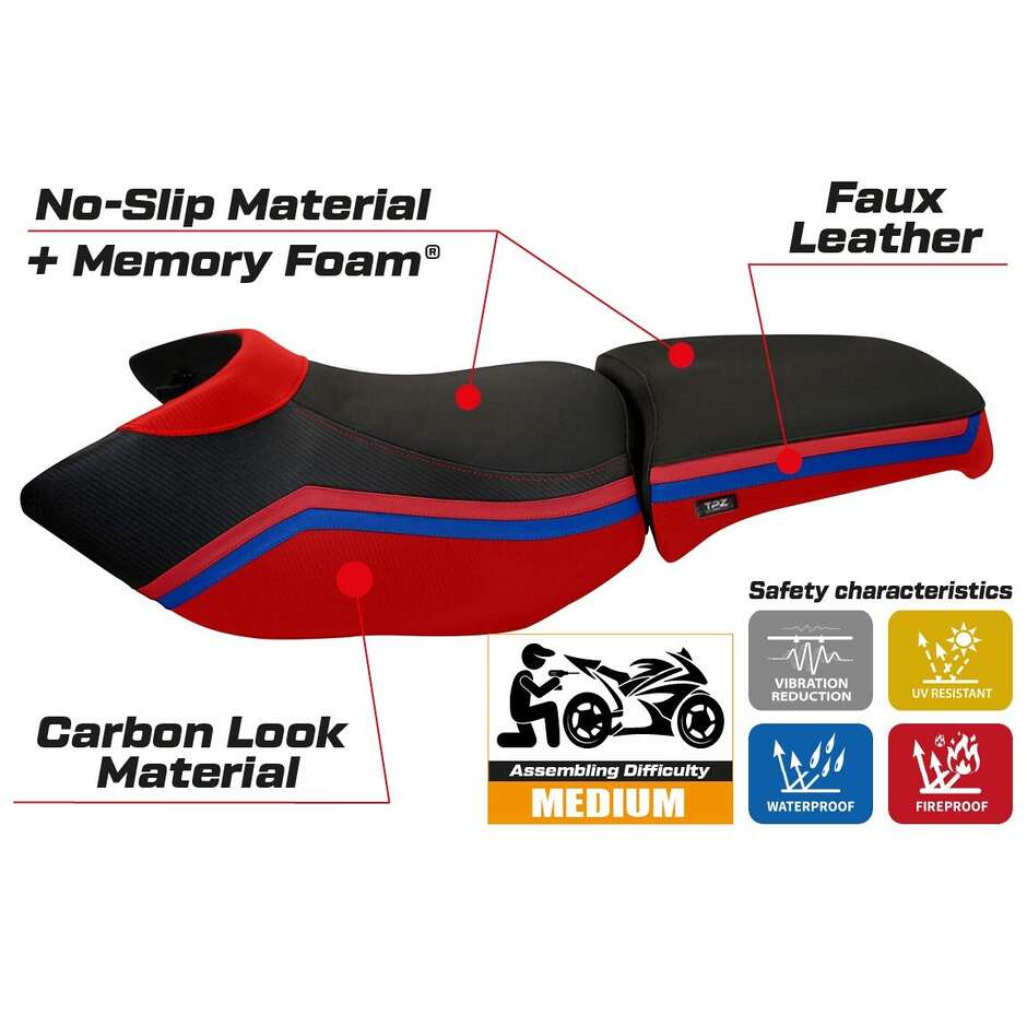 TPZ Italia Seat Cover Specific for BMW R 1200 GS Adventure 2006 - 2012 Model Ionia 1 Comfort System