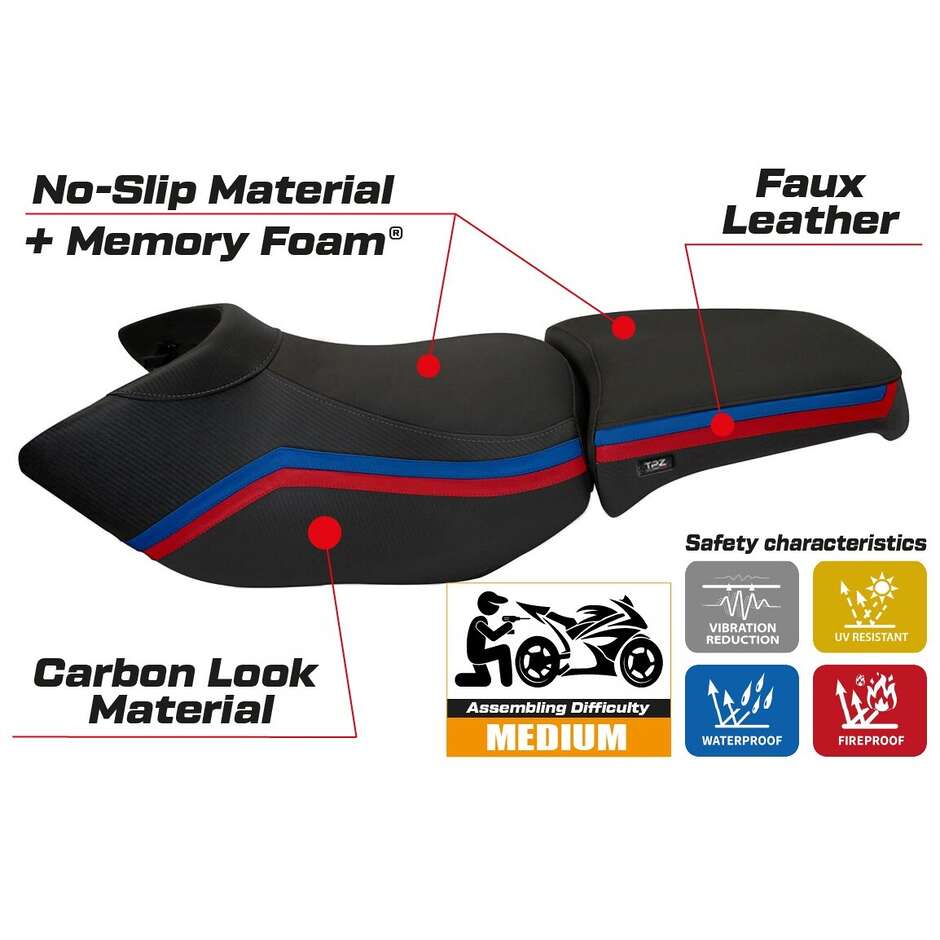 TPZ Italia Seat Cover Specific for BMW R 1200 GS Adventure 2006 - 2012 Model Ionia 1 Comfort System