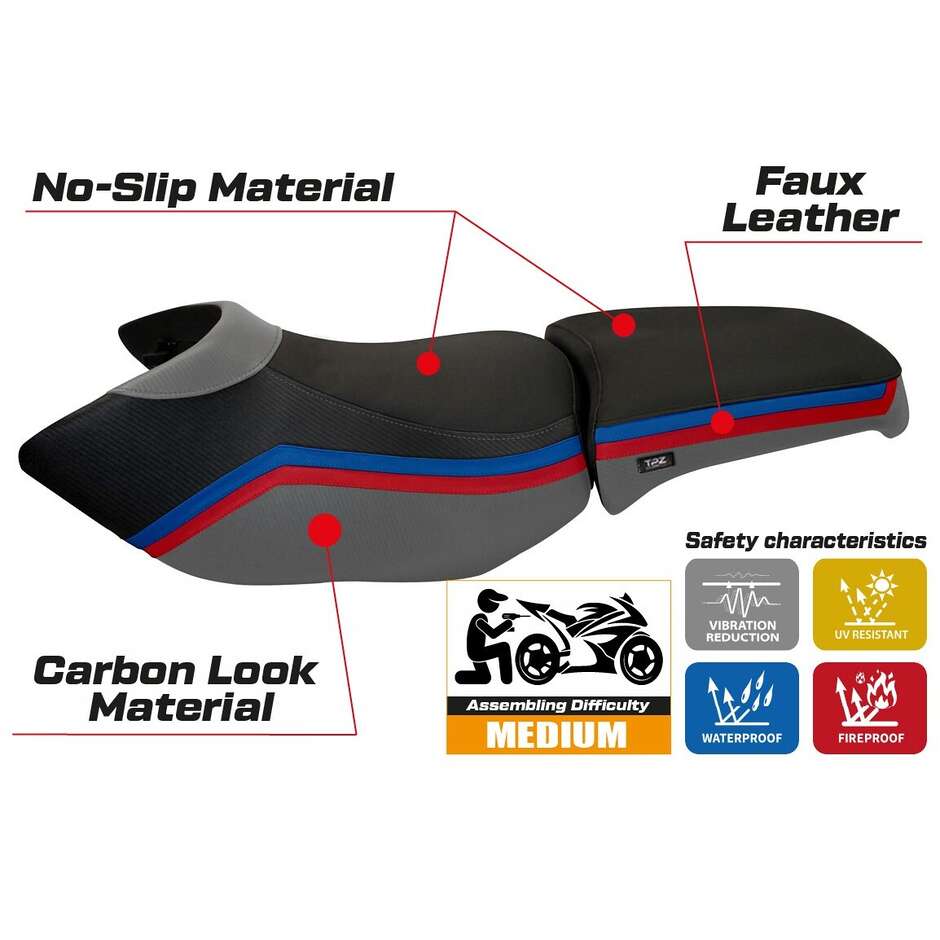 TPZ Italia Seat Cover Specific for BMW R 1200 GS Adventure 2006 - 2012 Model Ionia 1