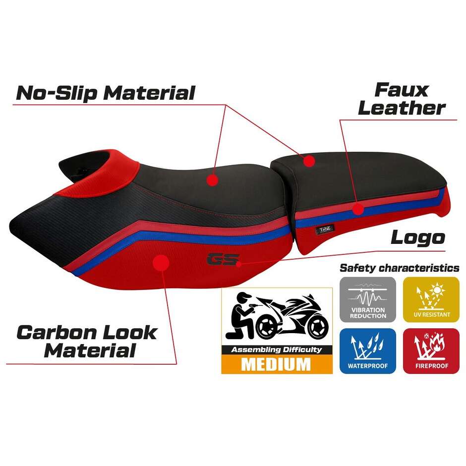 TPZ Italia Seat Cover Specific for BMW R 1200 GS Adventure 2006 - 2012 Model Ionia 1