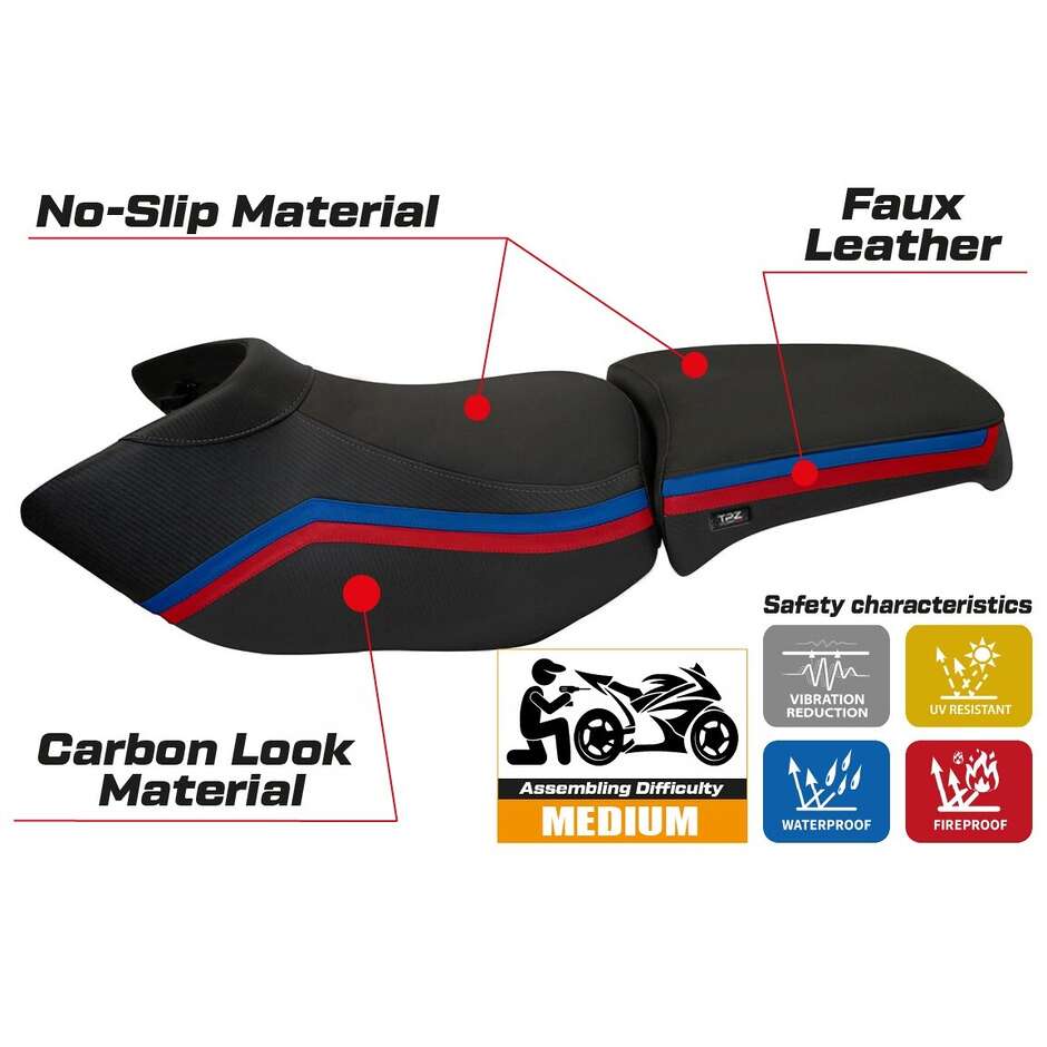 TPZ Italia Seat Cover Specific for BMW R 1200 GS Adventure 2006 - 2012 Model Ionia 1