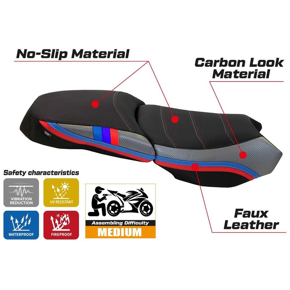 TPZ Italia Seat Cover Specific for BMW R 1200 GS Adventure 2013 - 2018 Exclusive Anniversary Model