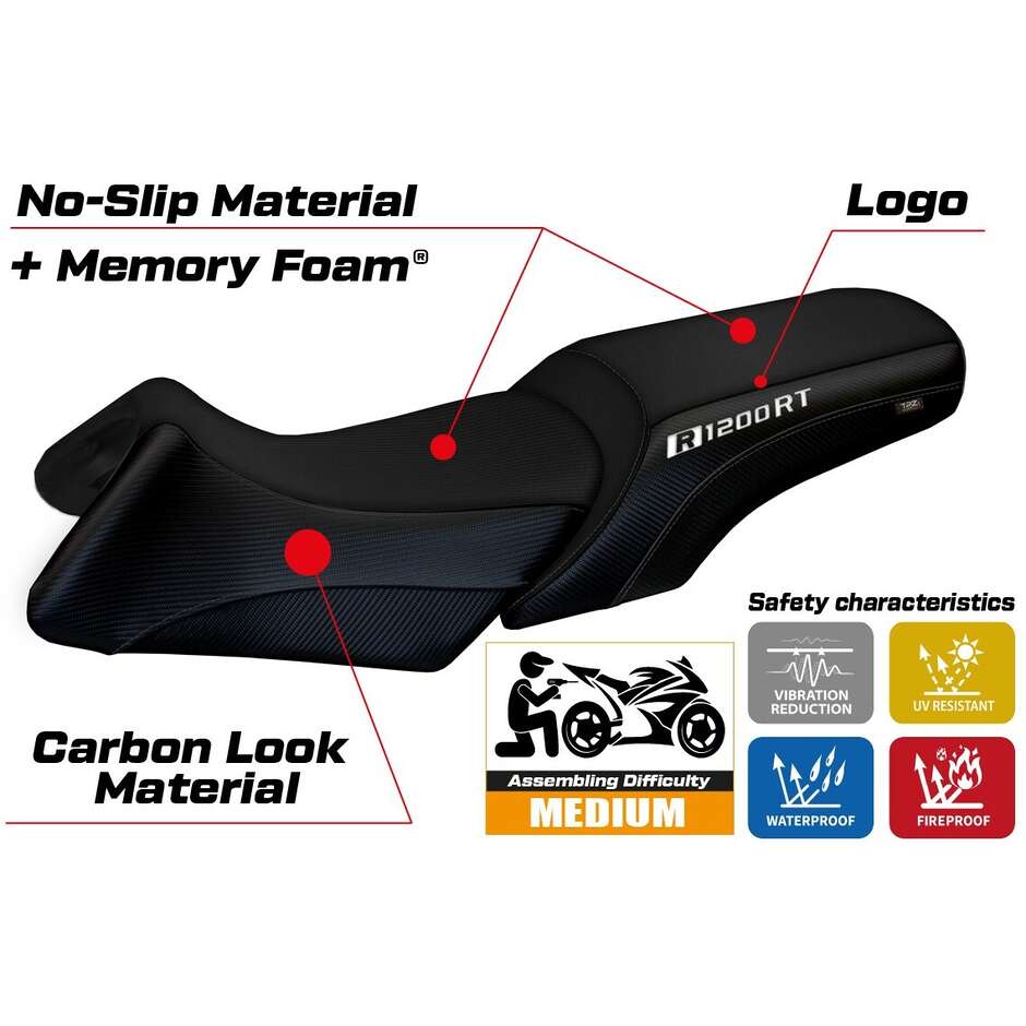 TPZ Italia Seat Cover Specific for BMW R 1200 RT 2006 - 2013 Model Roberto Comfort System