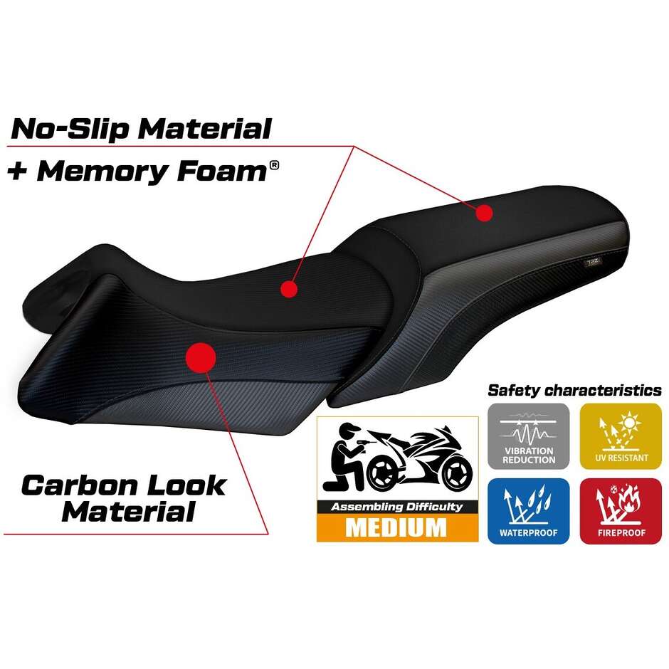 TPZ Italia Seat Cover Specific for BMW R 1200 RT 2006 - 2013 Model Roberto Comfort System