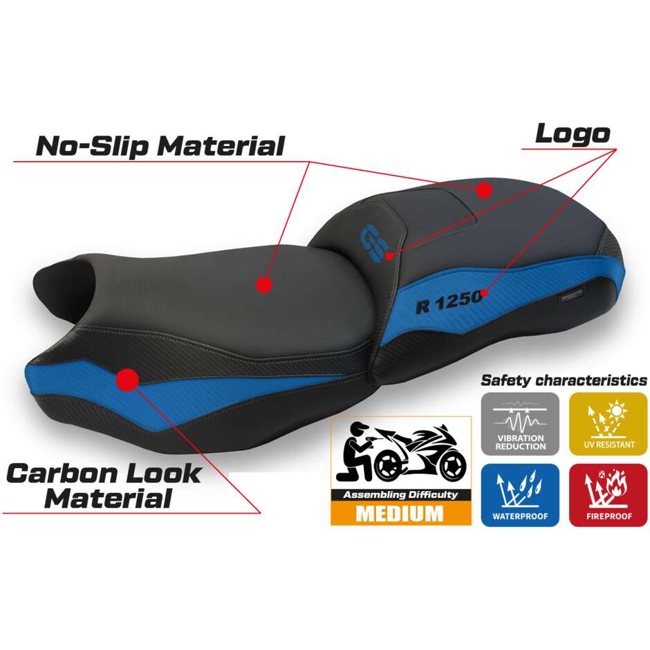 TPZ Italia Seat Cover Specific for BMW R 1250 GS 2019 - 2023 Dobbiaco Model
