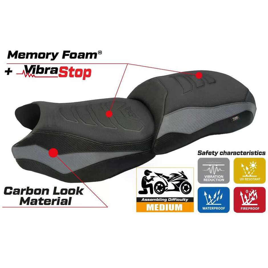TPZ Italia Seat Cover Specific for BMW R 1250 GS 2019-2023 Model Cappio Comfort System Plus