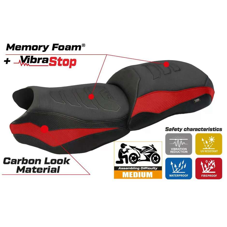 TPZ Italia Seat Cover Specific for BMW R 1250 GS 2019-2023 Model Cappio Comfort System Plus