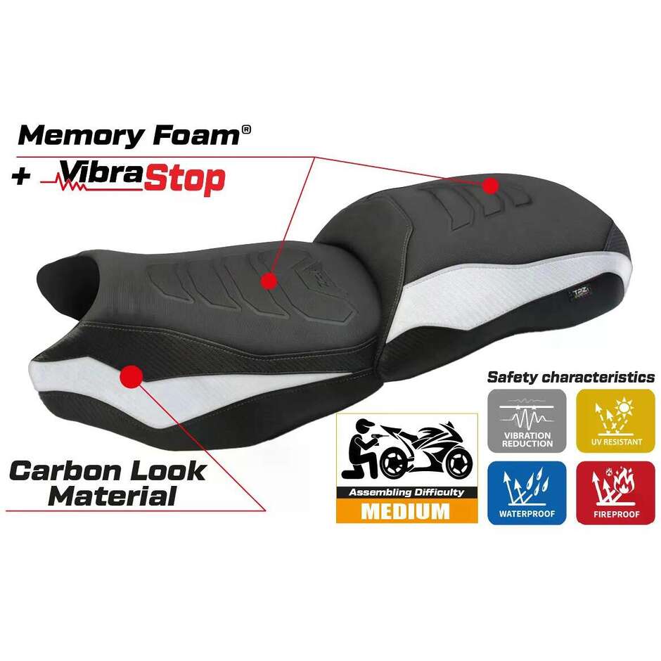 TPZ Italia Seat Cover Specific for BMW R 1250 GS 2019-2023 Model Cappio Comfort System Plus