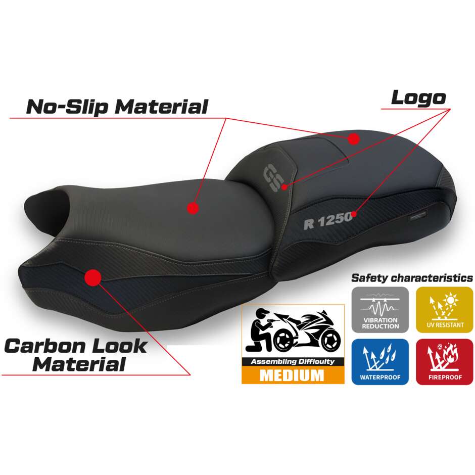 TPZ Italia Seat Cover Specific for BMW R 1250 GS 2019 - 2023 Model Jachal Comfort System