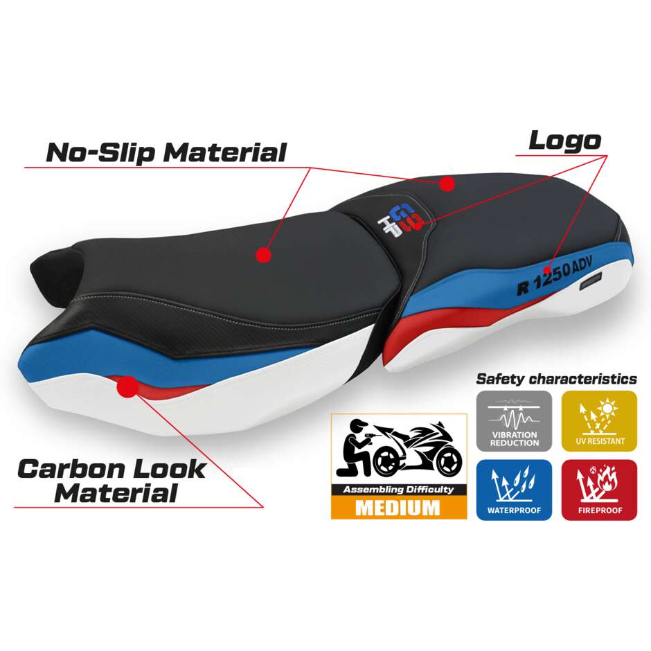 TPZ Italia Seat Cover Specific for BMW R 1250 GS Adventure 2019 - 2024 Model Baceno