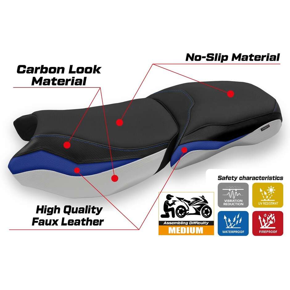 TPZ Italia Seat Cover Specific for BMW R 1250 GS Adventure 2019 - 2024 Model Mapello Comfort System