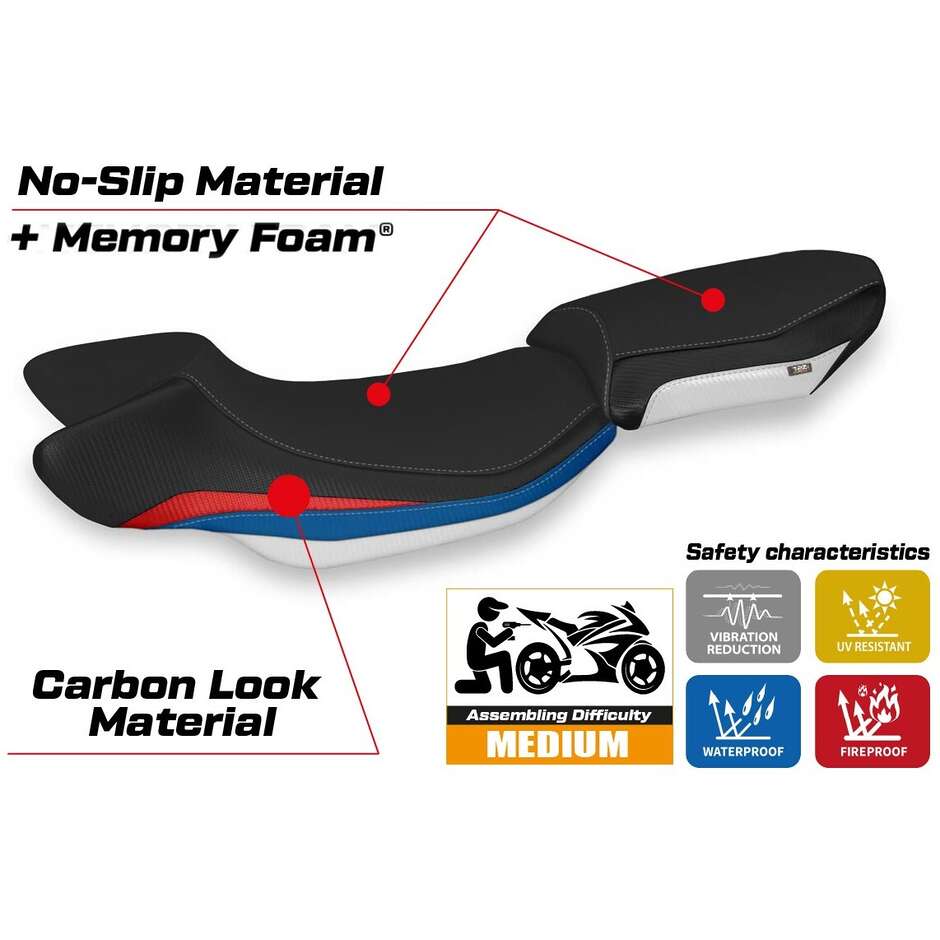 TPZ Italia Seat Cover Specific for BMW R 1250 R 2019-2025 Model Policoro HP Comfort System