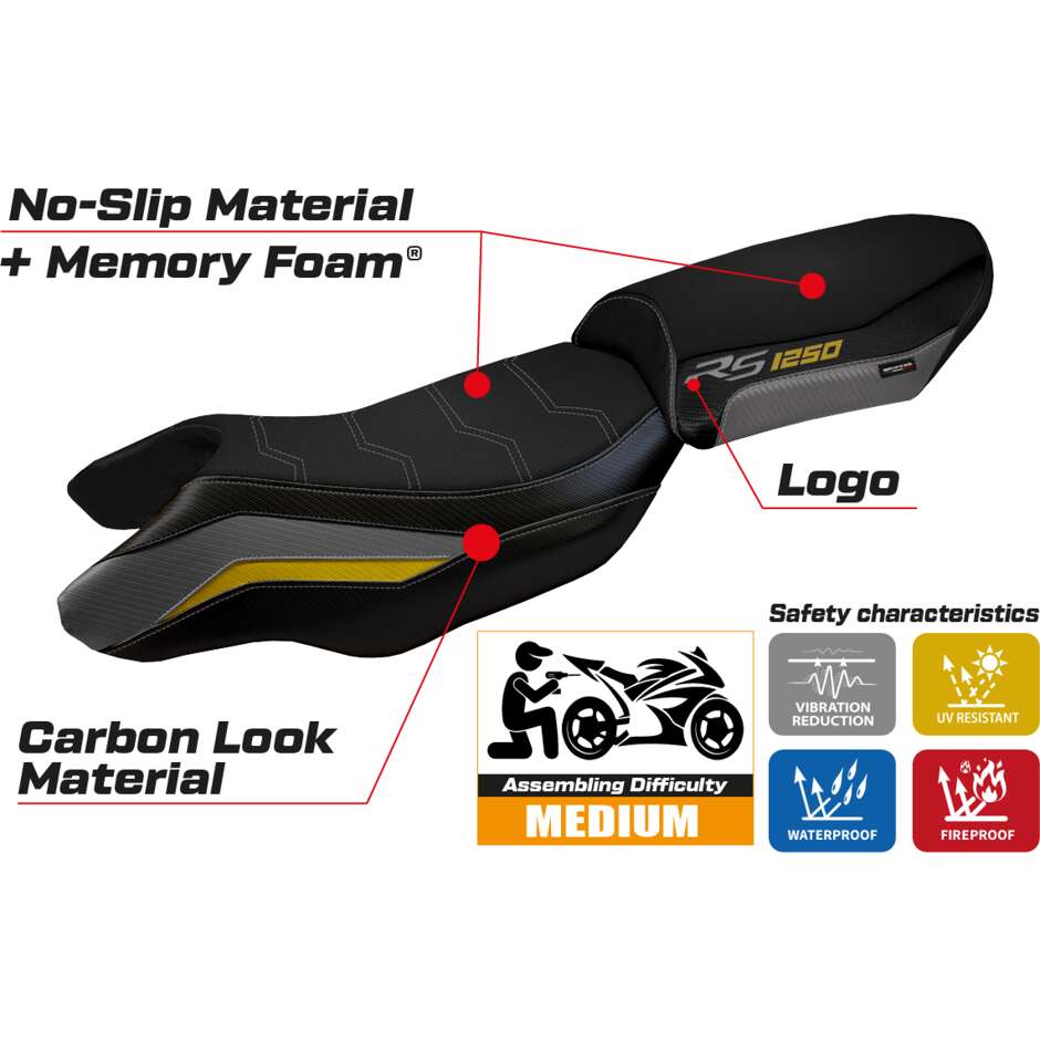TPZ Italia Seat Cover Specific for BMW R 1250 RS 2020 - 2024 - Heating Comfort System