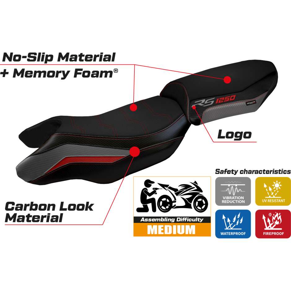 TPZ Italia Seat Cover Specific for BMW R 1250 RS 2020 - 2024 - Heating Comfort System