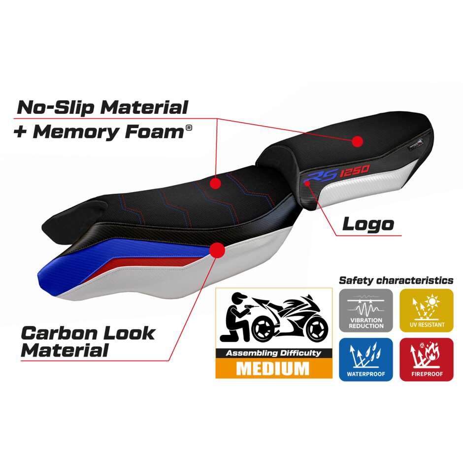 TPZ Italia Seat Cover Specific for BMW R 1250 RS 2020 - 2024 - Heating Comfort System