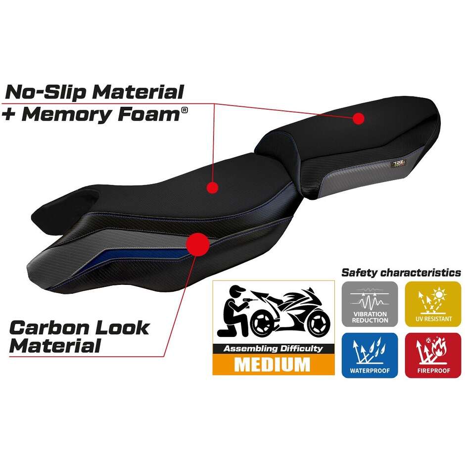 TPZ Italia Seat Cover Specific for BMW R 1250 RS 2020 - 2024 Model Blanco Comfort System