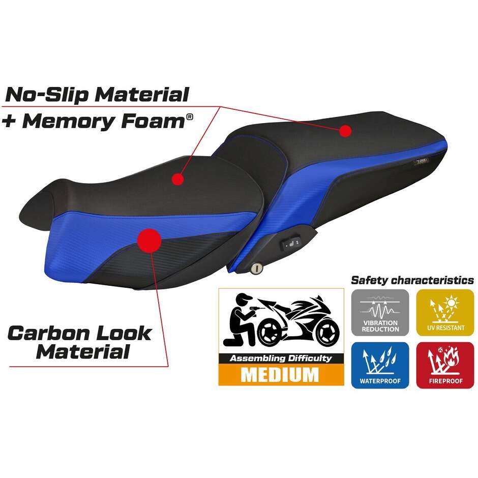 TPZ Italia Seat Cover Specific for BMW R 1250 RT 2019-2025 Model Alghero 1 Comfort System