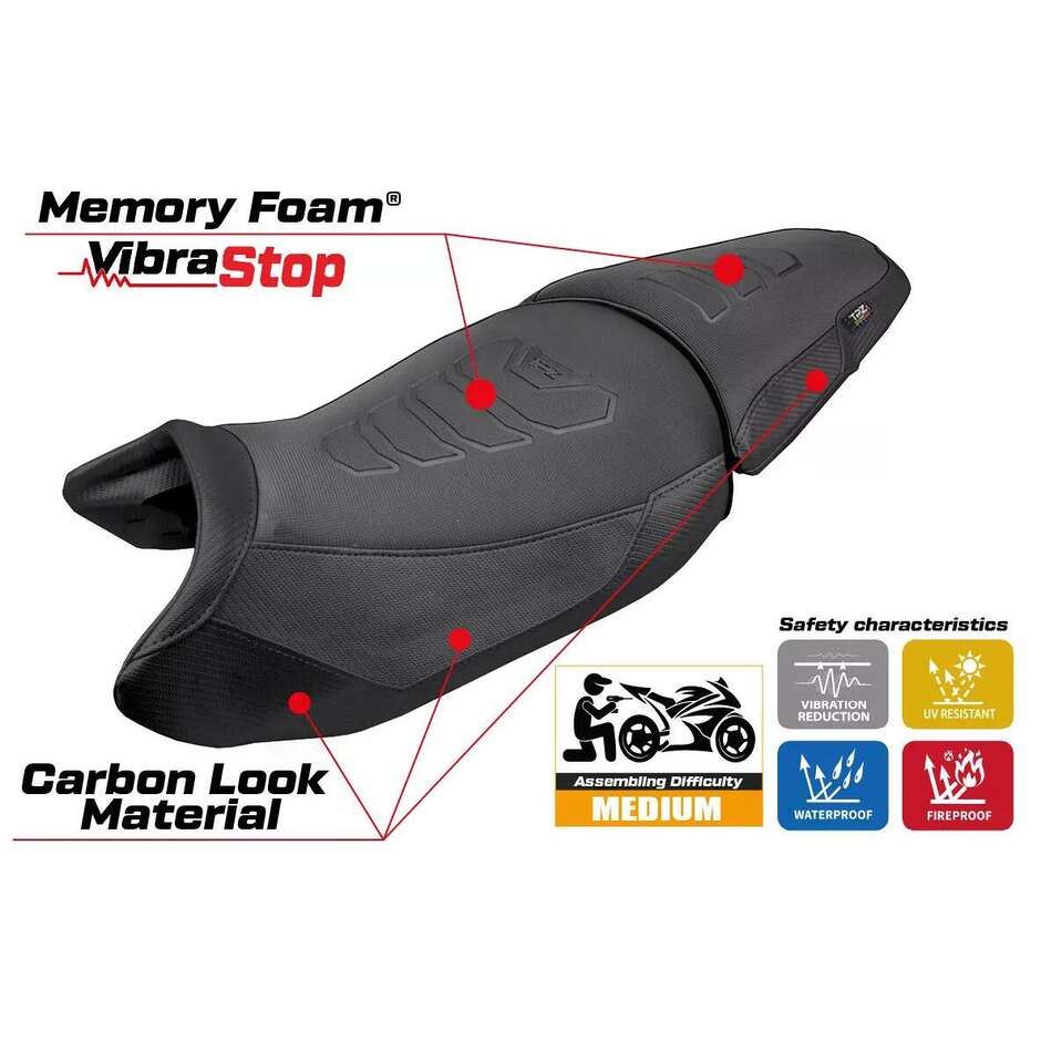 TPZ Italia Seat Cover Specific for BMW R 1300 GS 2023-2025 Model Koln Comfort System Plus
