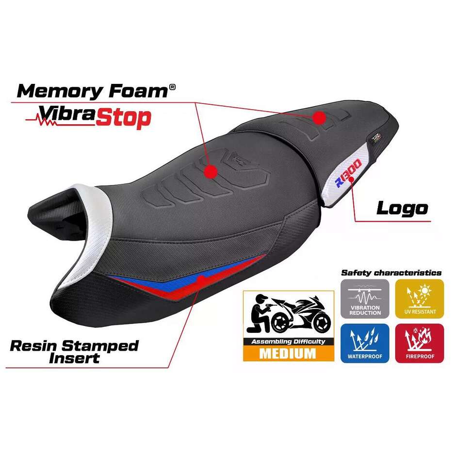 TPZ Italia Seat Cover Specific for BMW R 1300 GS 2023-2025 Model Koln Comfort System Plus