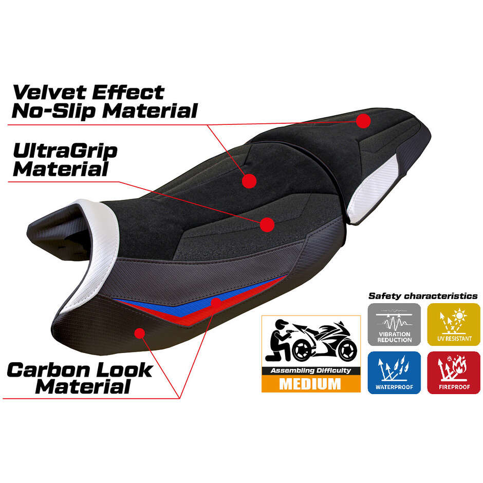 TPZ Italia Seat Cover Specific for BMW R 1300 GS 2023-2025 Model Koln Velvet Ultragrip