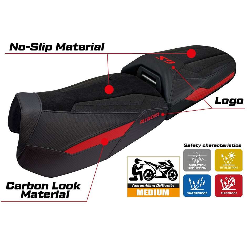 TPZ Italia Seat Cover Specific for BMW R 1300 GS Adventure 2024-2025 Model Haisyn Ultragrip