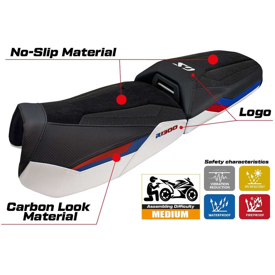 TPZ Italia Seat Cover Specific for BMW R 1300 GS Adventure 2024-2025 Model Haisyn Ultragrip
