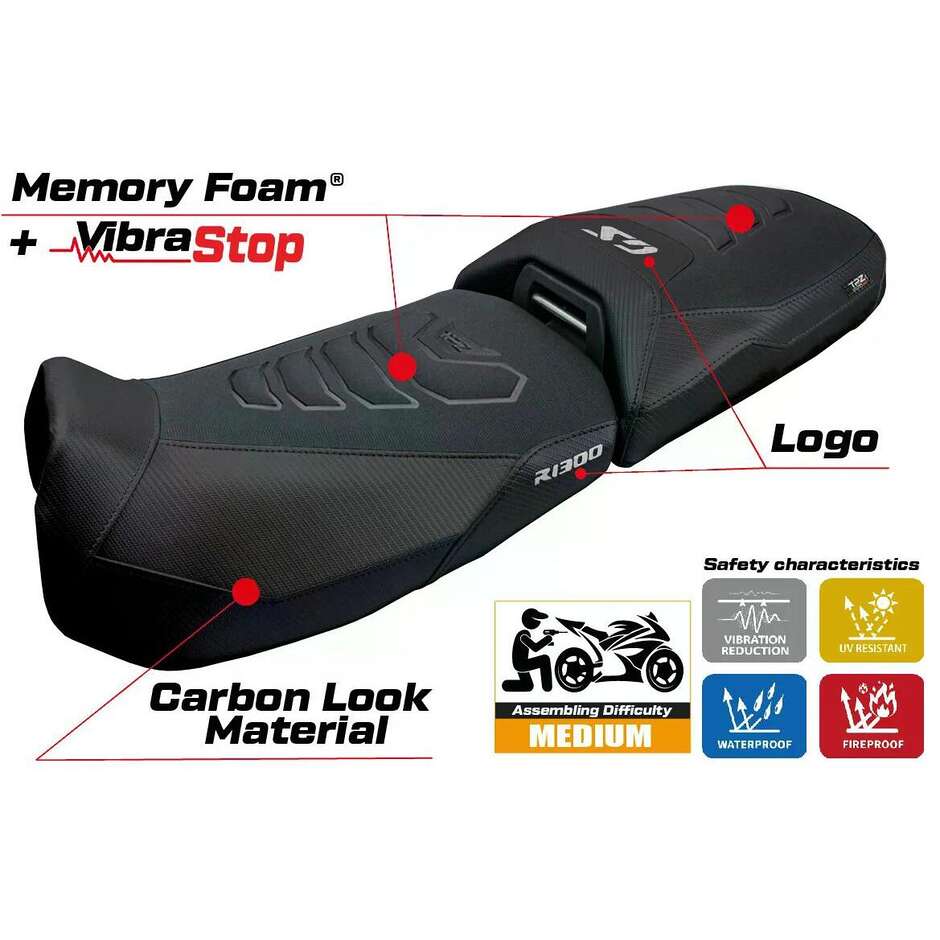 TPZ Italia Seat Cover Specific for BMW R 1300 GS ADVENTURE 2024-2025 Model Ulma Comfort System Plus