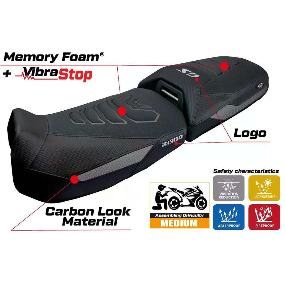 TPZ Italia Seat Cover Specific for BMW R 1300 GS ADVENTURE 2024-2025 Model Ulma Comfort System Plus