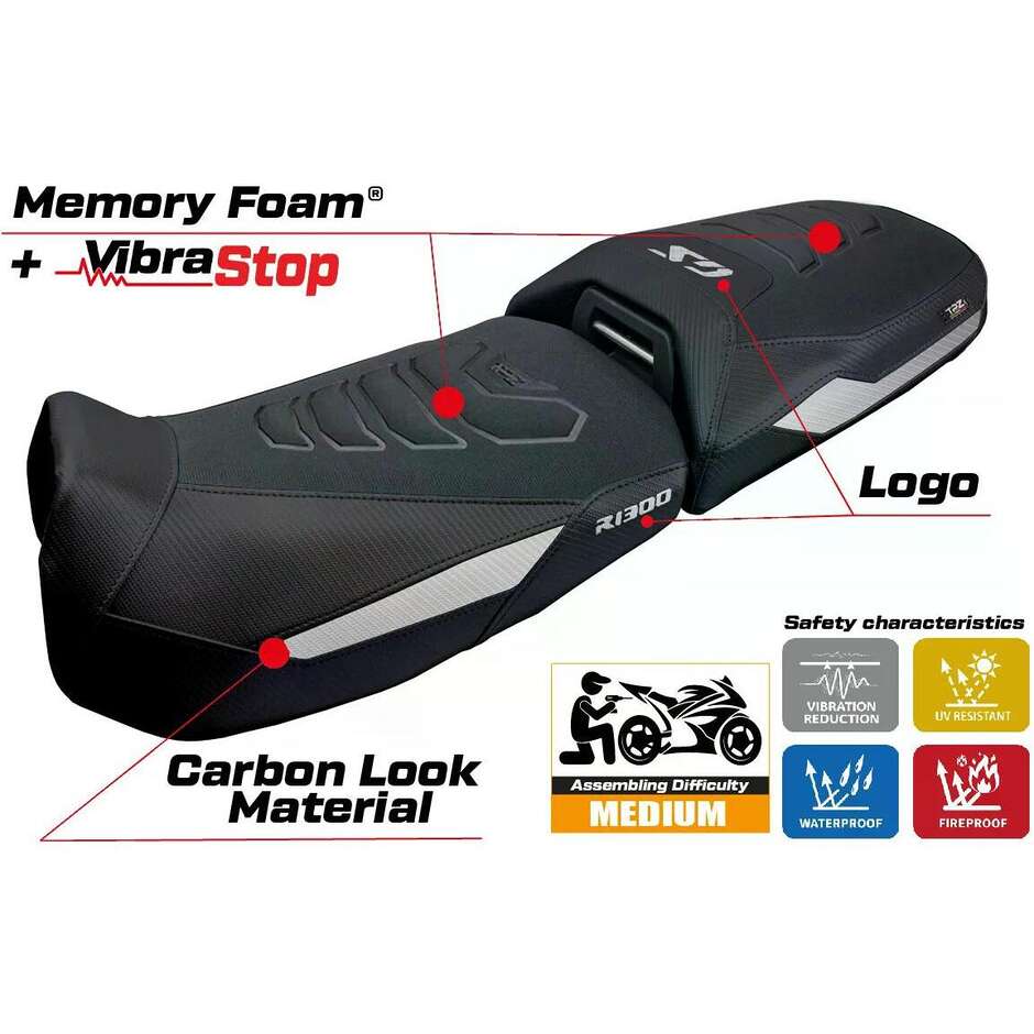 TPZ Italia Seat Cover Specific for BMW R 1300 GS ADVENTURE 2024-2025 Model Ulma Comfort System Plus
