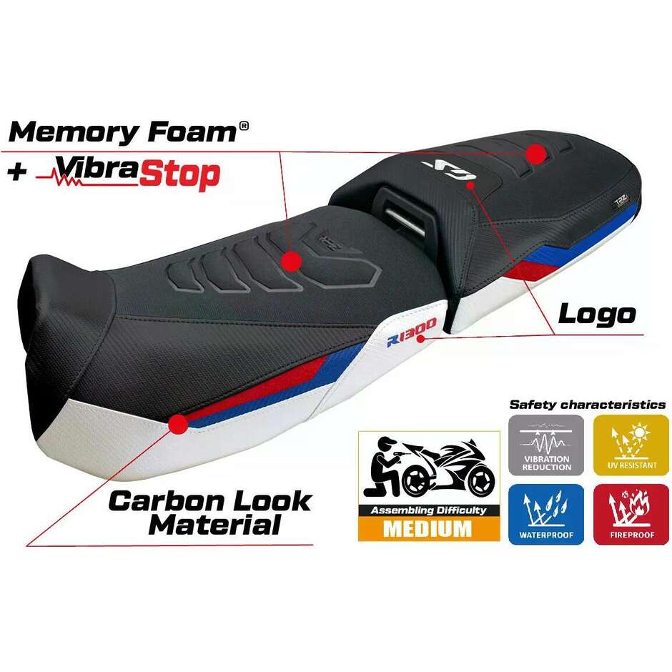 TPZ Italia Seat Cover Specific for BMW R 1300 GS ADVENTURE 2024-2025 Model Ulma Comfort System Plus